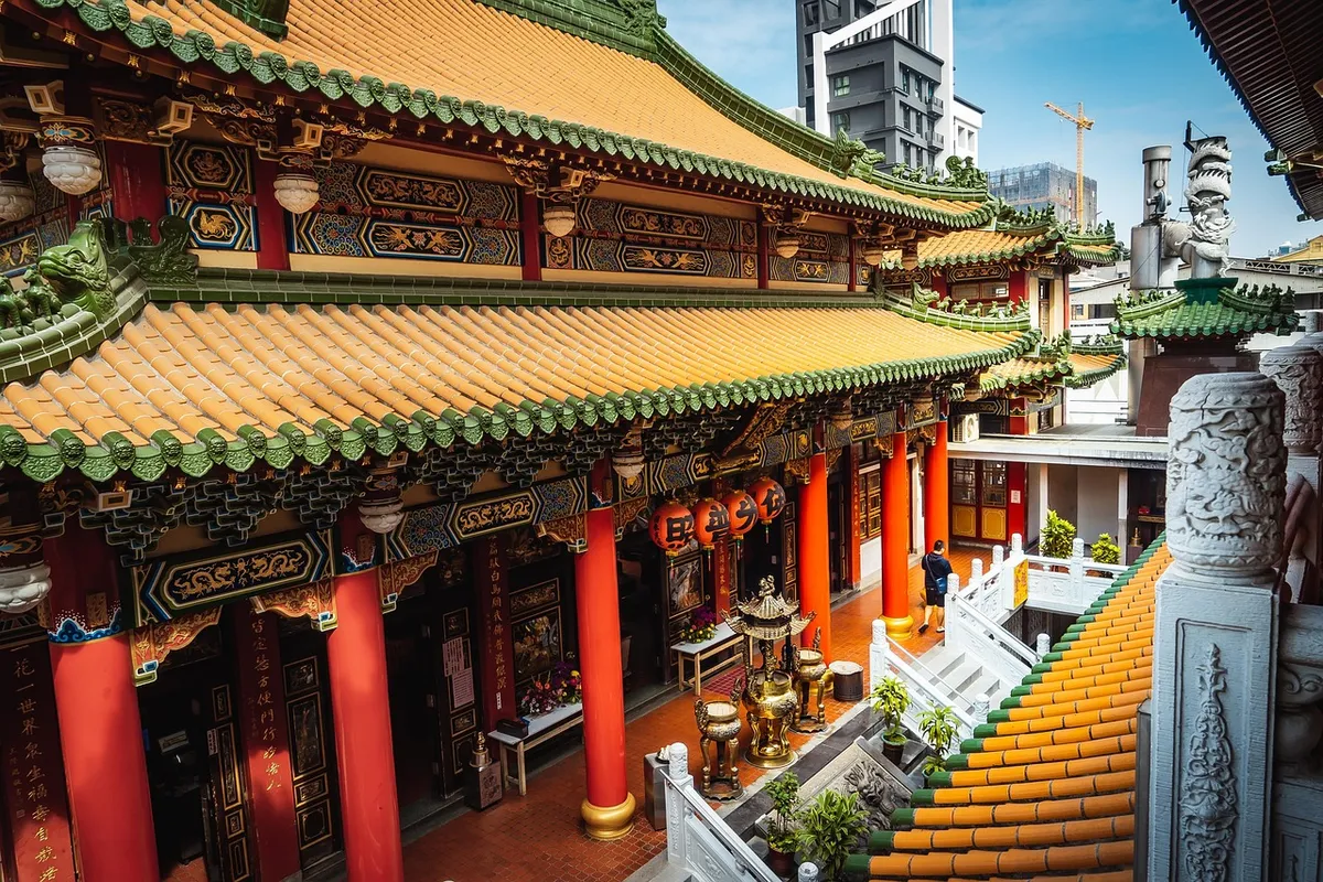 kaohsiung, temple, taiwan, chinese, old, traditional, red, art, colorful, architecture, culture, ancient, structure, religion, tradition, oriental, roof, herita