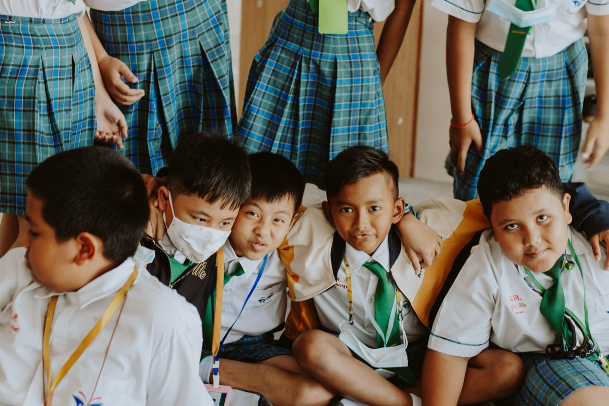 Thai children with educational toys